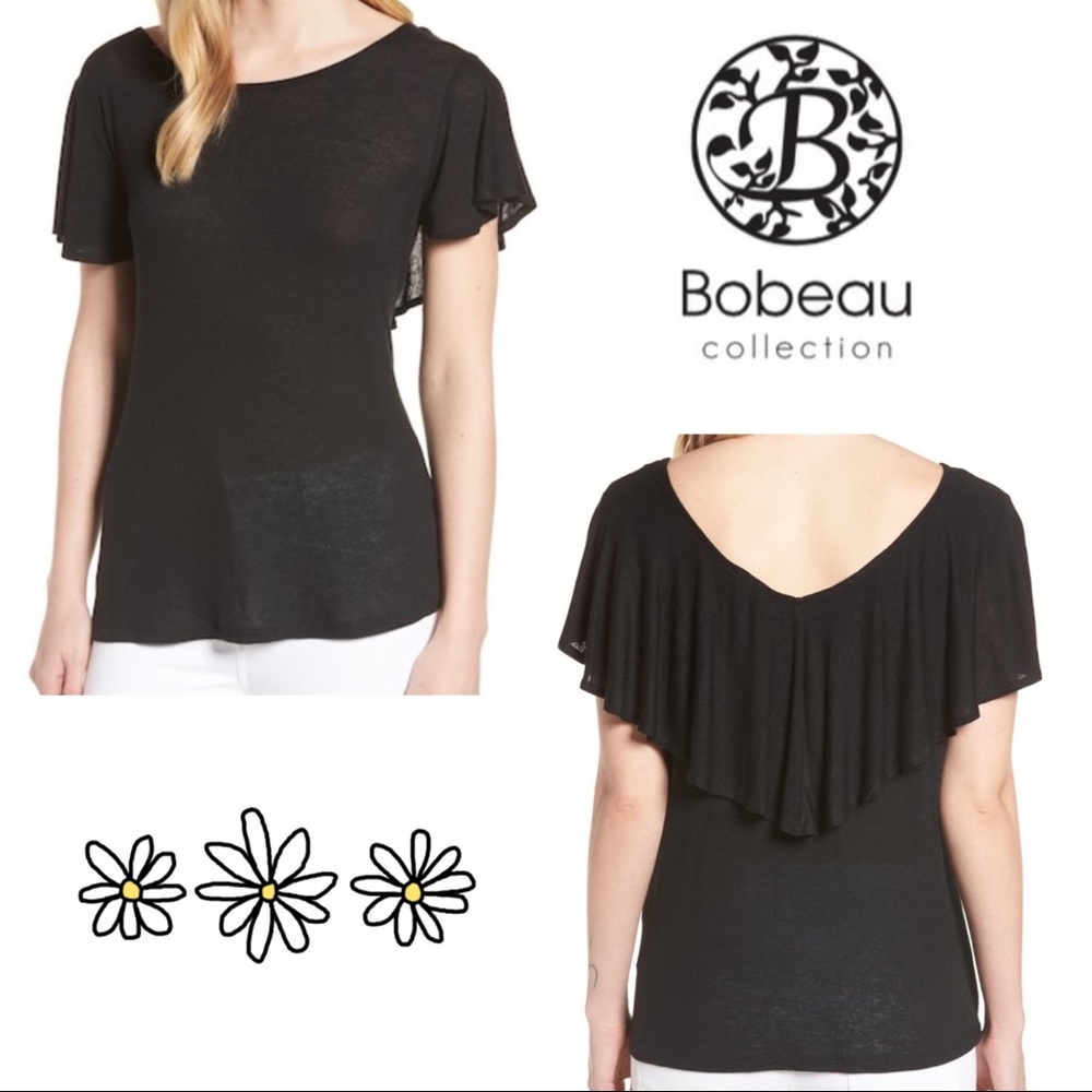 Bobeau Reversible Ruffle Top